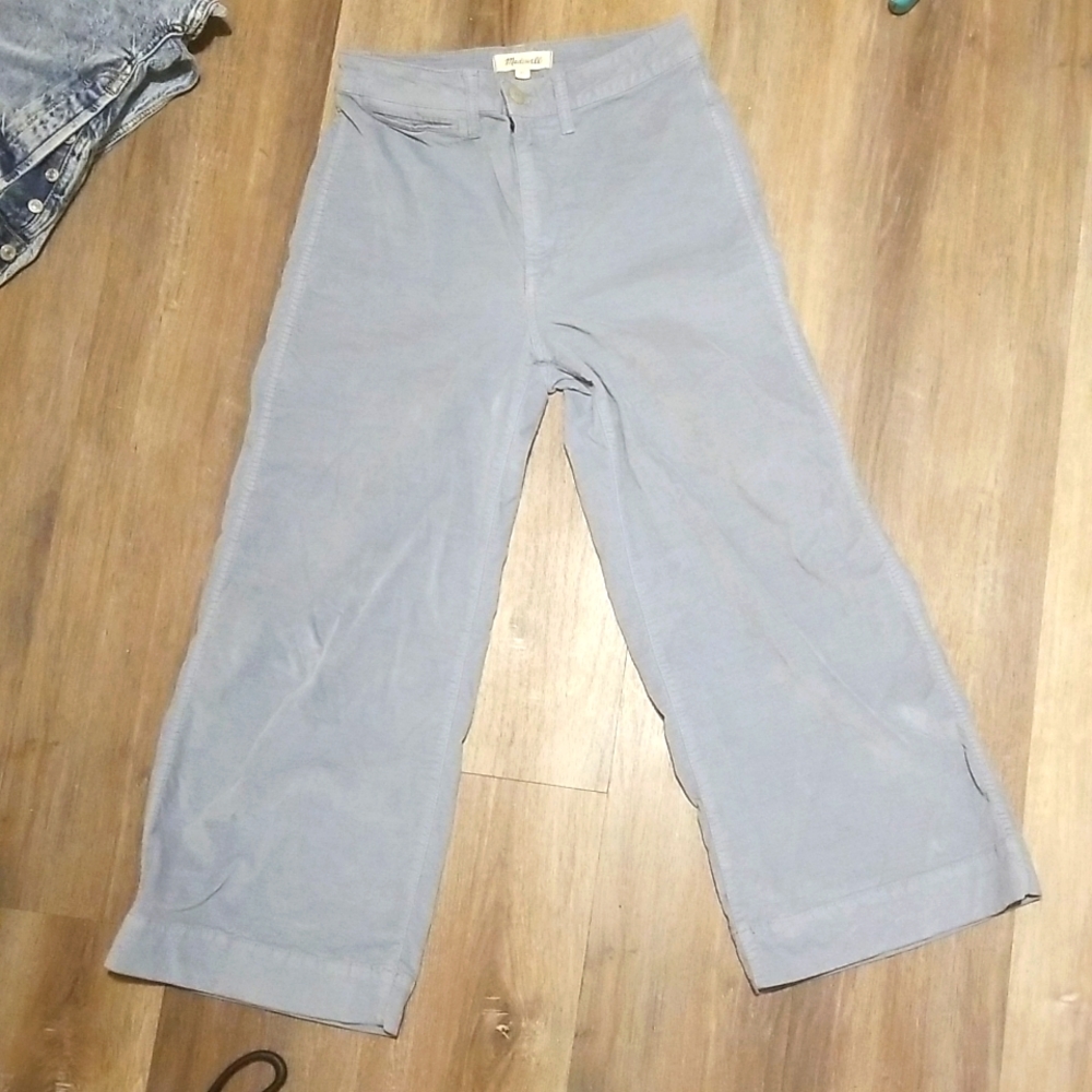Madewell Emmett Wide-Leg Crop Pants in Velveteen